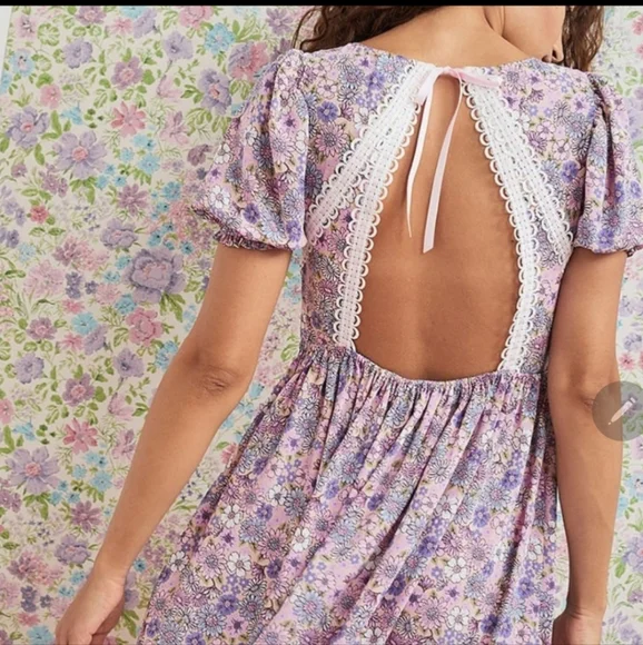 strapless open back dress Lethato Medallion Toe Oxford- Purple main image 1
